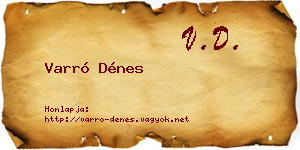 Varró Dénes névjegykártya